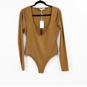 Good American U-Ring Bodysuit Long Sleeve Thong NWT
